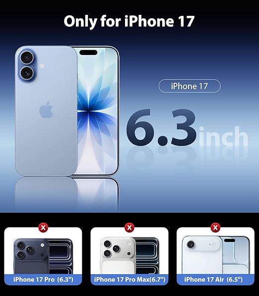 Mkeke for iPhone 17 Case Clear [Not-Yellowing] [Military-Grade Drop Protection] Shockproof Protective Phone Bumper for Apple 6.3 inch 2025