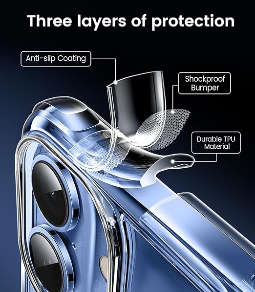 Mkeke for iPhone 17 Case Clear [Not-Yellowing] [Military-Grade Drop Protection] Shockproof Protective Phone Bumper for Apple 6.3 inch 2025